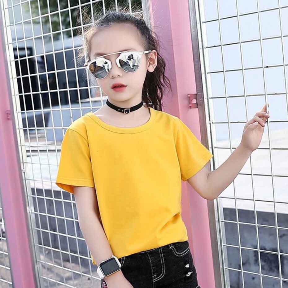 Áo thun cotton trơn unisex size từ 23-36Kg