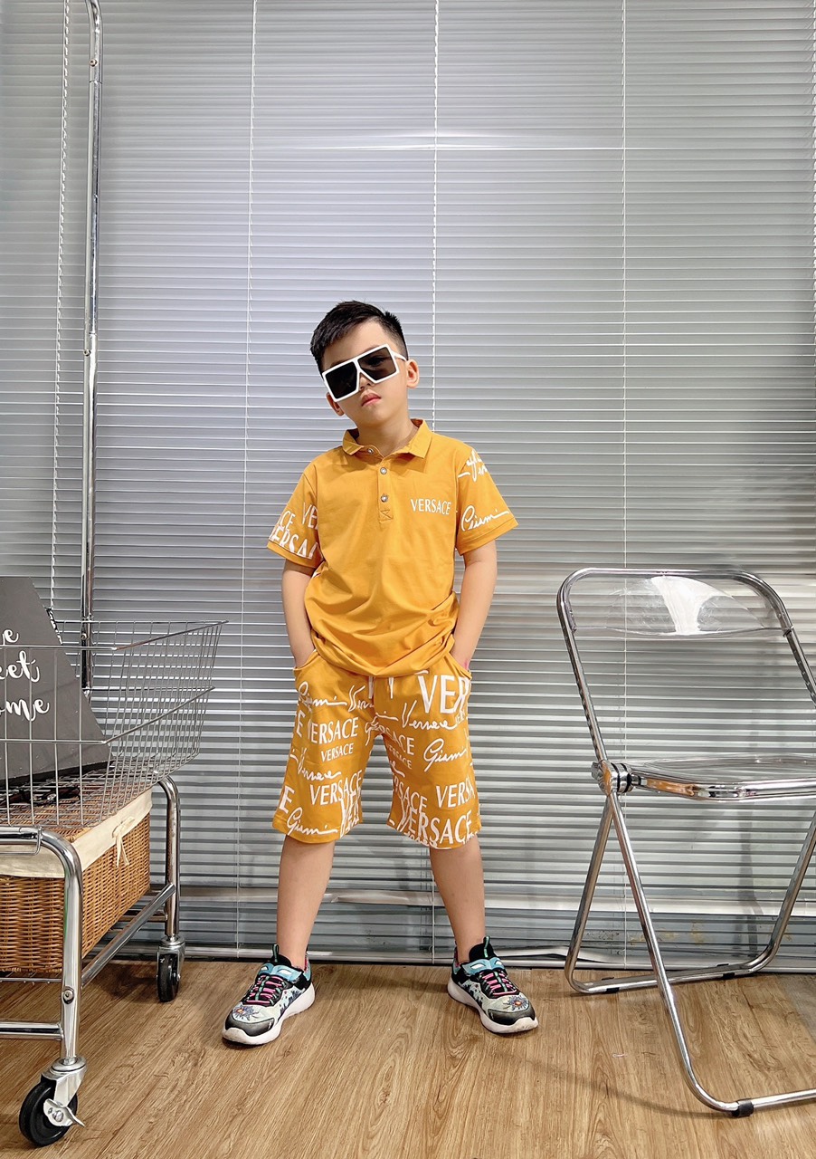 Bộ trụ bé trai cotton in hình Versace (26-38kg)
