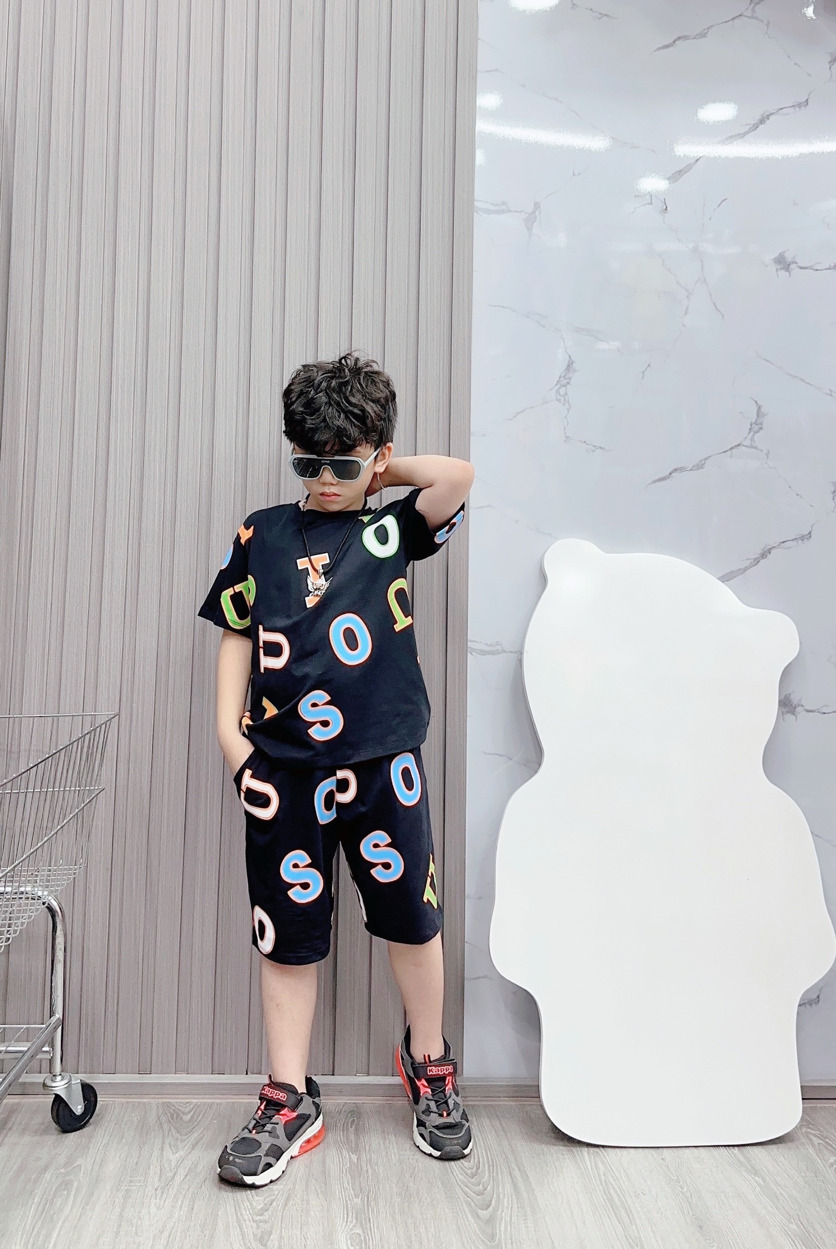 BỘ BÉ TRAI COTTON IN HÌNH IUO (13-26kg)