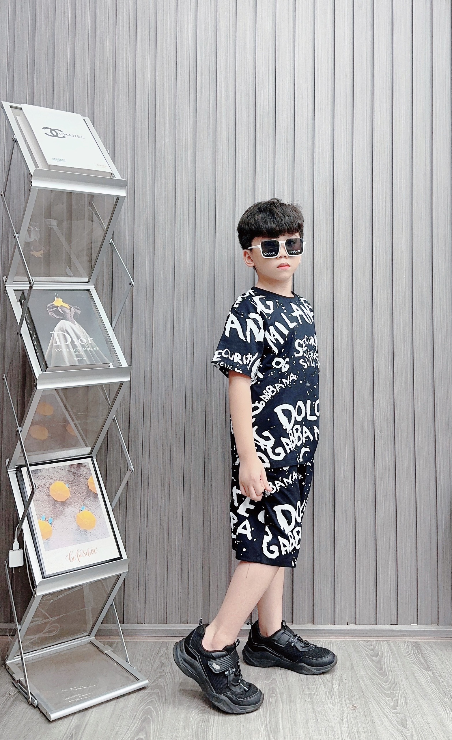 Bộ bé trai cotton in hình Milano (43-63kg)