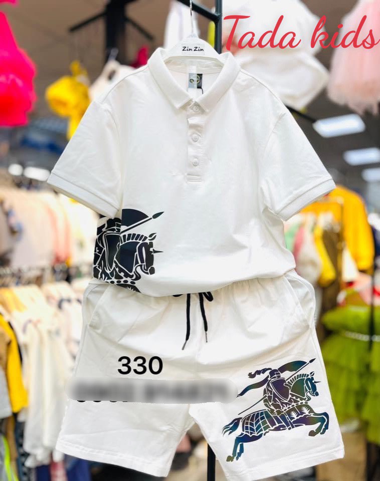 Bộ thun cotton trụ in con ngựa size cho bé từ 12-60Kg