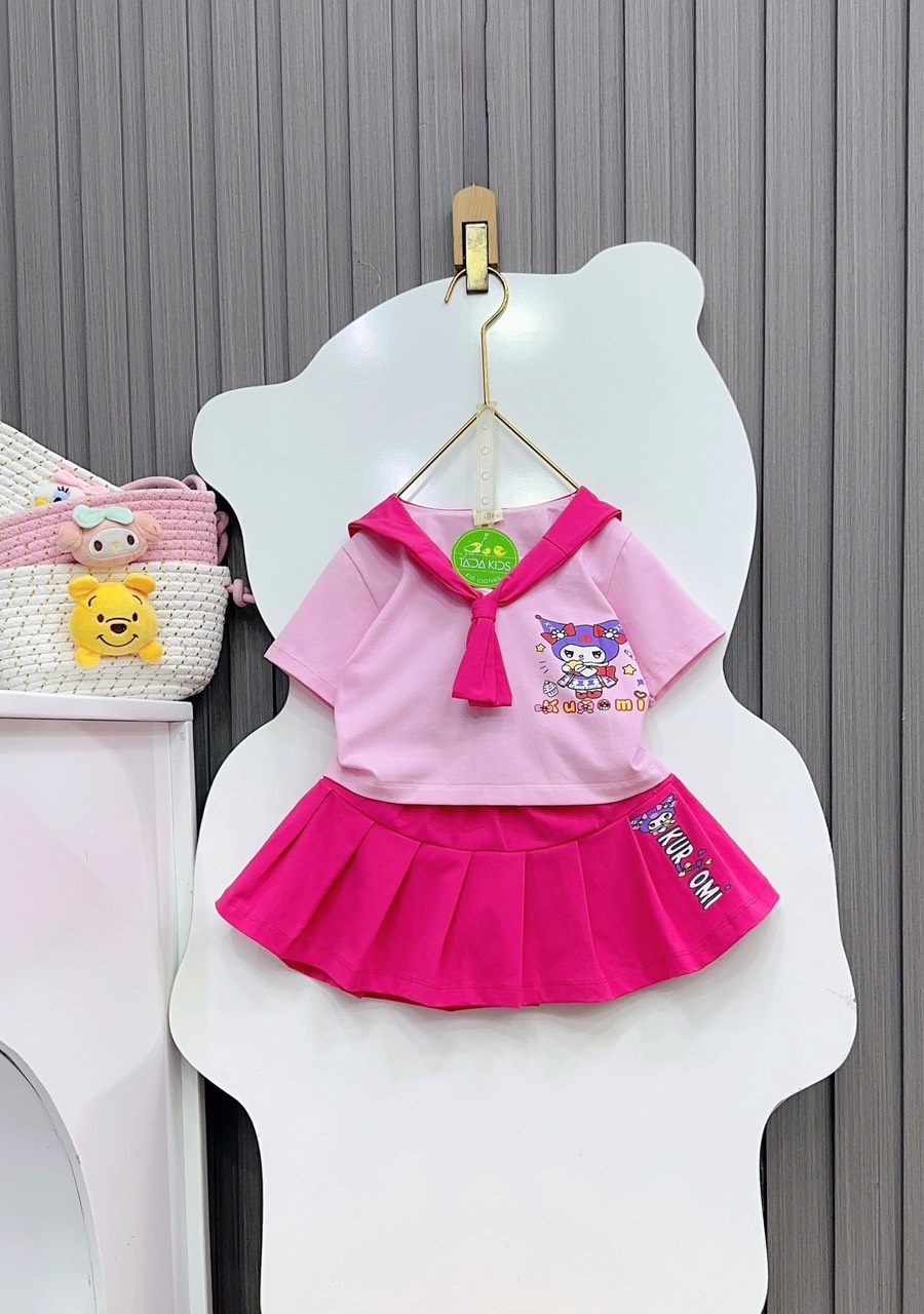 Sét váy BG Kuromi cổ nơ size 10-26Kg