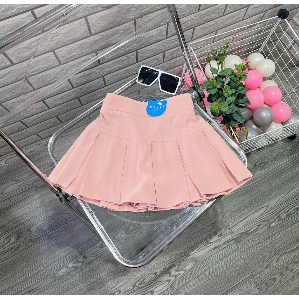 CHÂN VÁY KAKI XẾP LY HỘP BÉ GÁI (26-40Kg)
