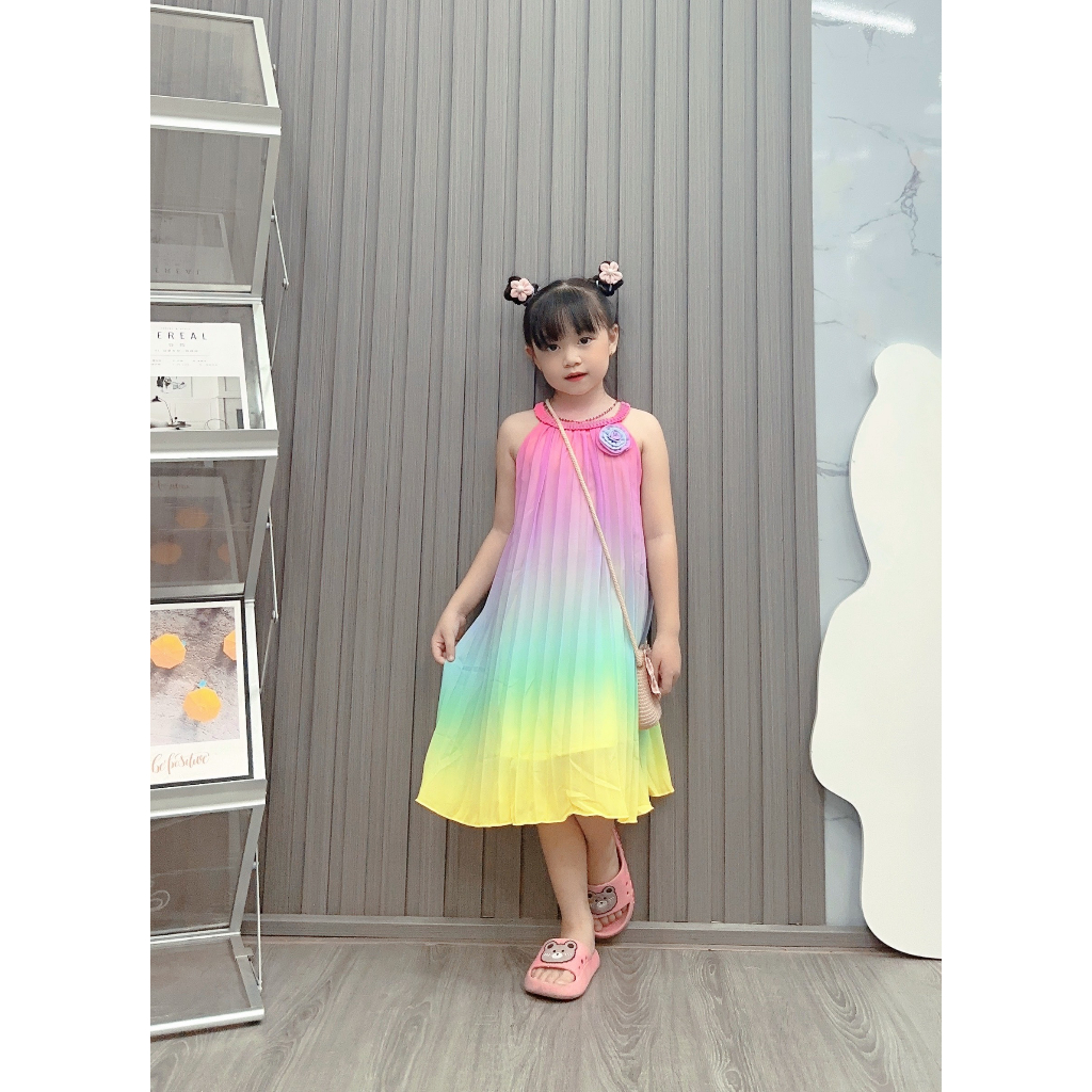 ĐẦM DẬP LY, CỔ YẾM THẮT BÍM DỄ THƯƠNG DÀNH ĐI CHƠI BIỂN CHO BÉ TỪ 12-40KG
