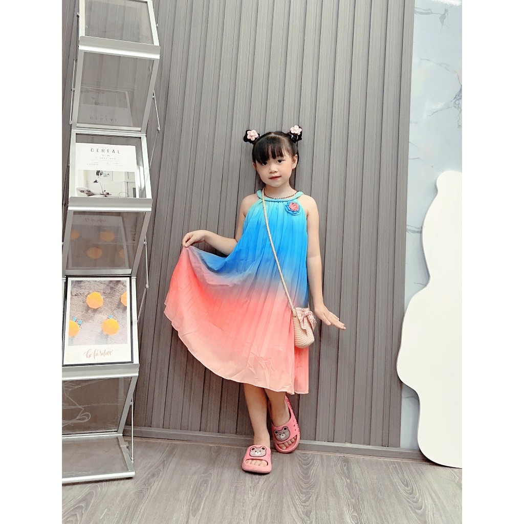 ĐẦM DẬP LY, CỔ YẾM THẮT BÍM DỄ THƯƠNG DÀNH ĐI CHƠI BIỂN CHO BÉ TỪ 12-40KG