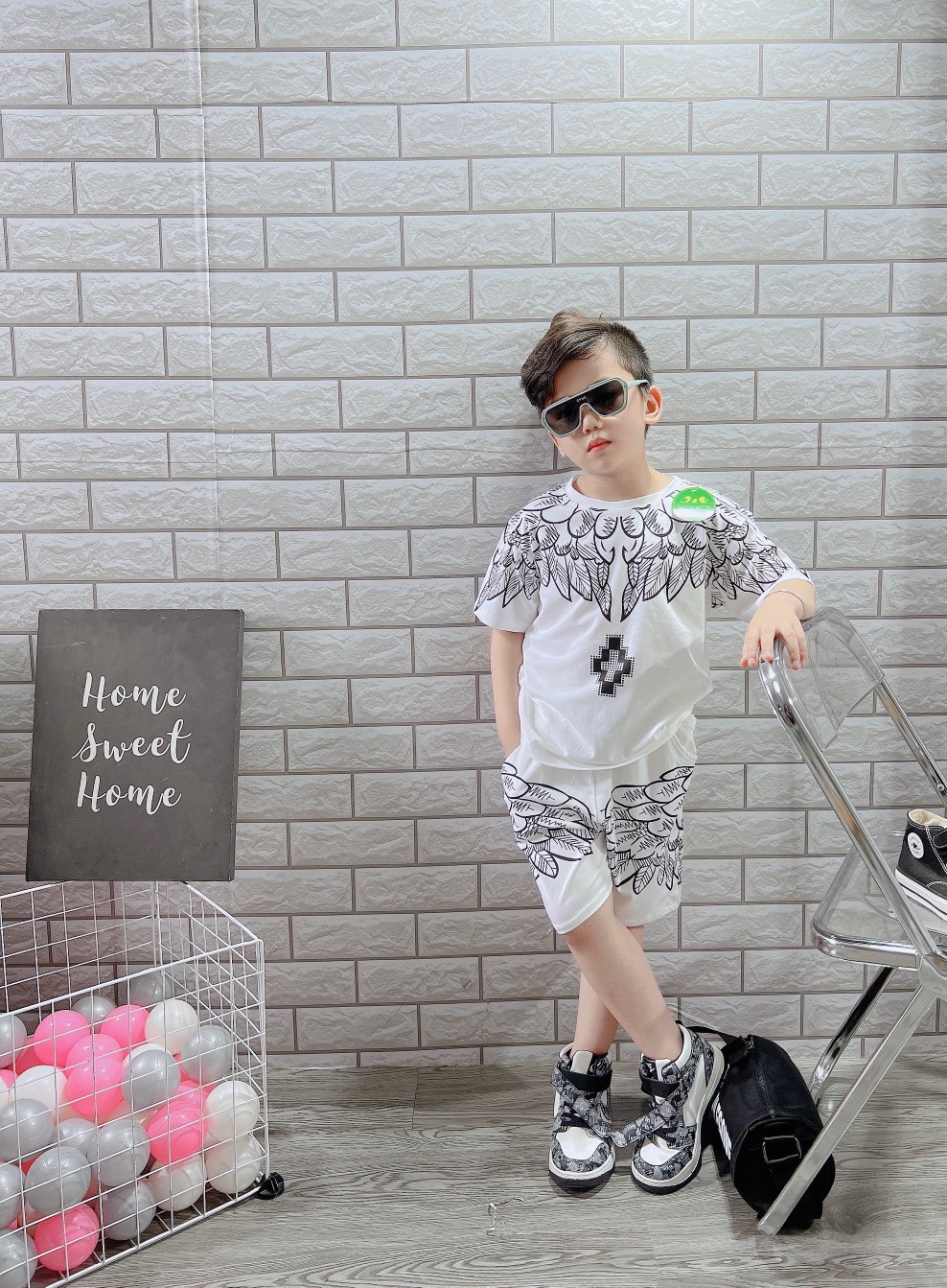 BỘ BÉ TRAI COTTON IN HÌNH CÁNH CHIM (26-42kg)