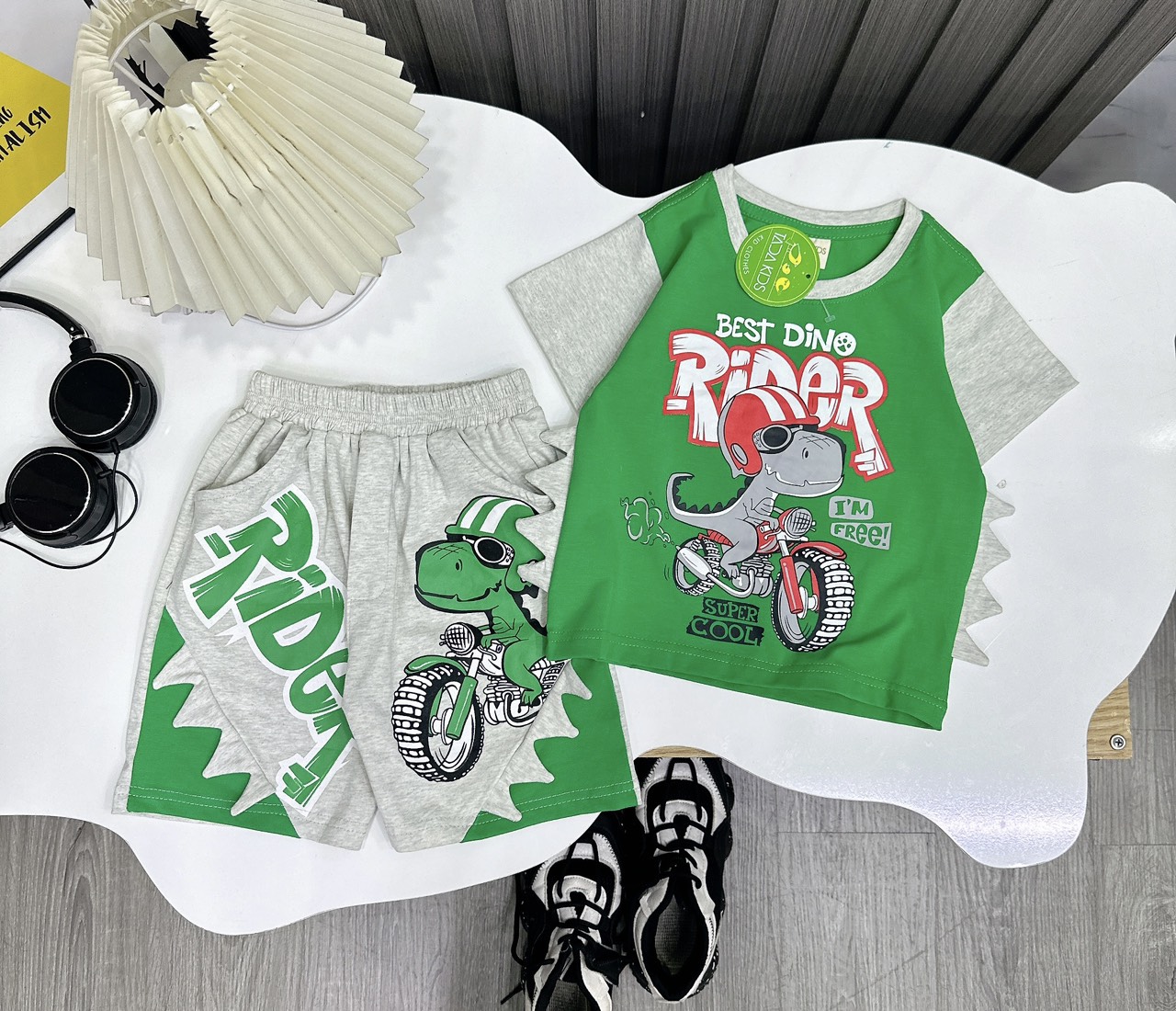 Bộ thú khủng long in chữ RIDER cho bé từ 11-25Kg