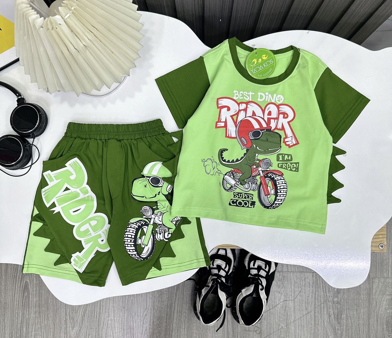 Bộ thú khủng long in chữ RIDER cho bé từ 11-25Kg