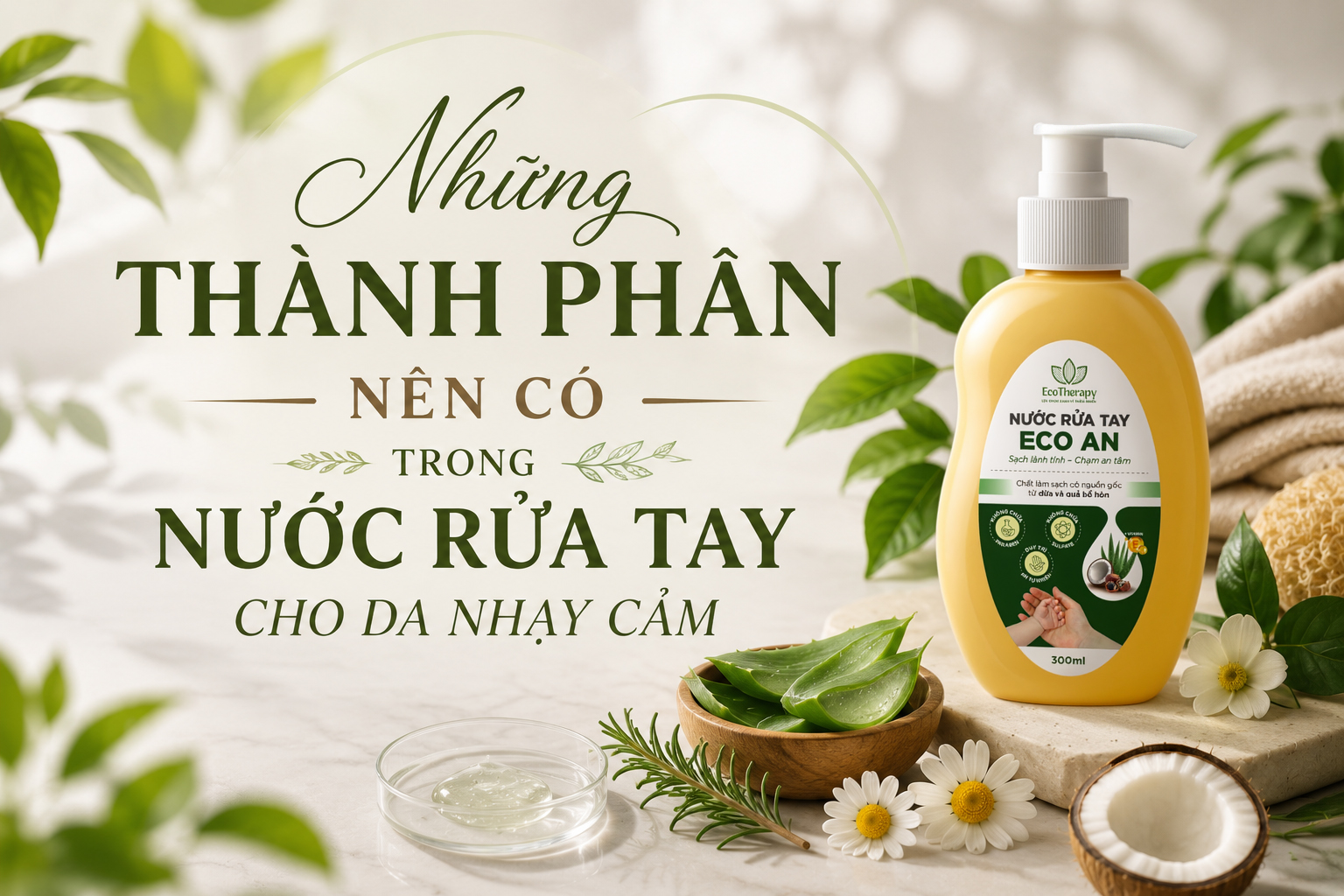 Những thành phần nên có trong nước rửa tay cho da nhạy cảm