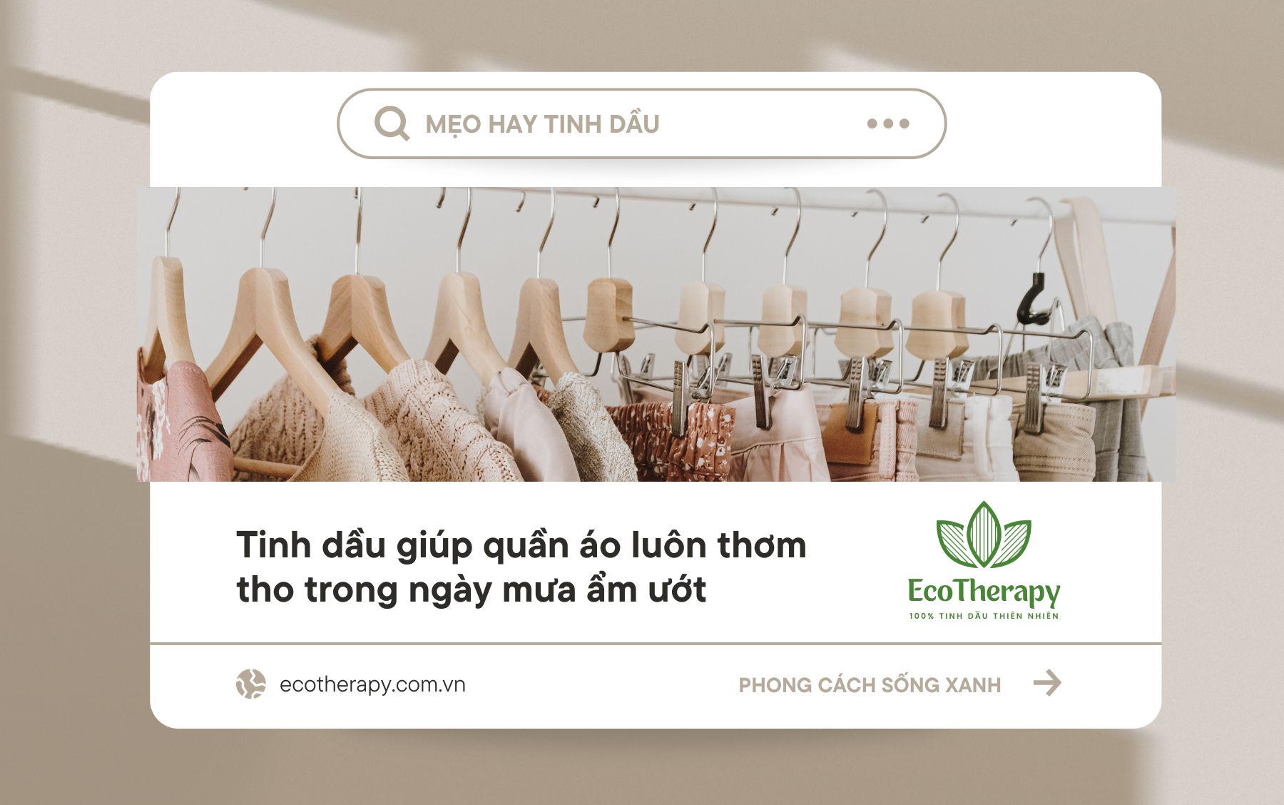 Quần Áo Ẩm Mốc, Ám Mùi? Giải Pháp Nhanh Gọn Từ Tinh Dầu Cho Cuộc Sống Xanh