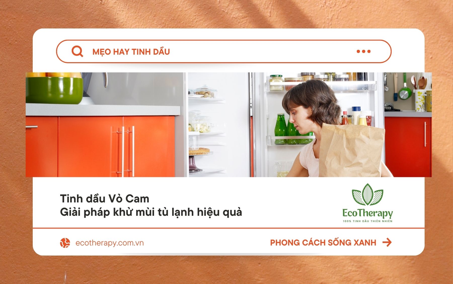 Tinh Dầu Vỏ Cam EcoTherapy – Giải Pháp Khử Mùi Tủ Lạnh Hiệu Quả và An Toàn