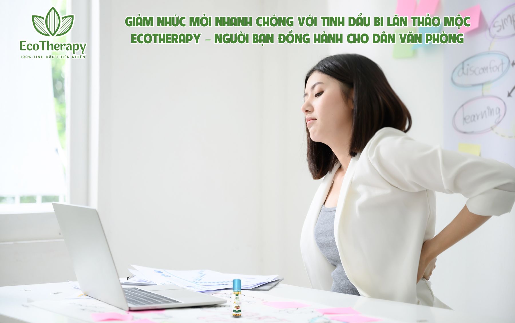 Giảm Nhức Mỏi Nhanh Chóng với Tinh Dầu Bi Lăn Thảo Mộc EcoTherapy – Người Bạn Đồng Hành Cho Dân Văn Phòng