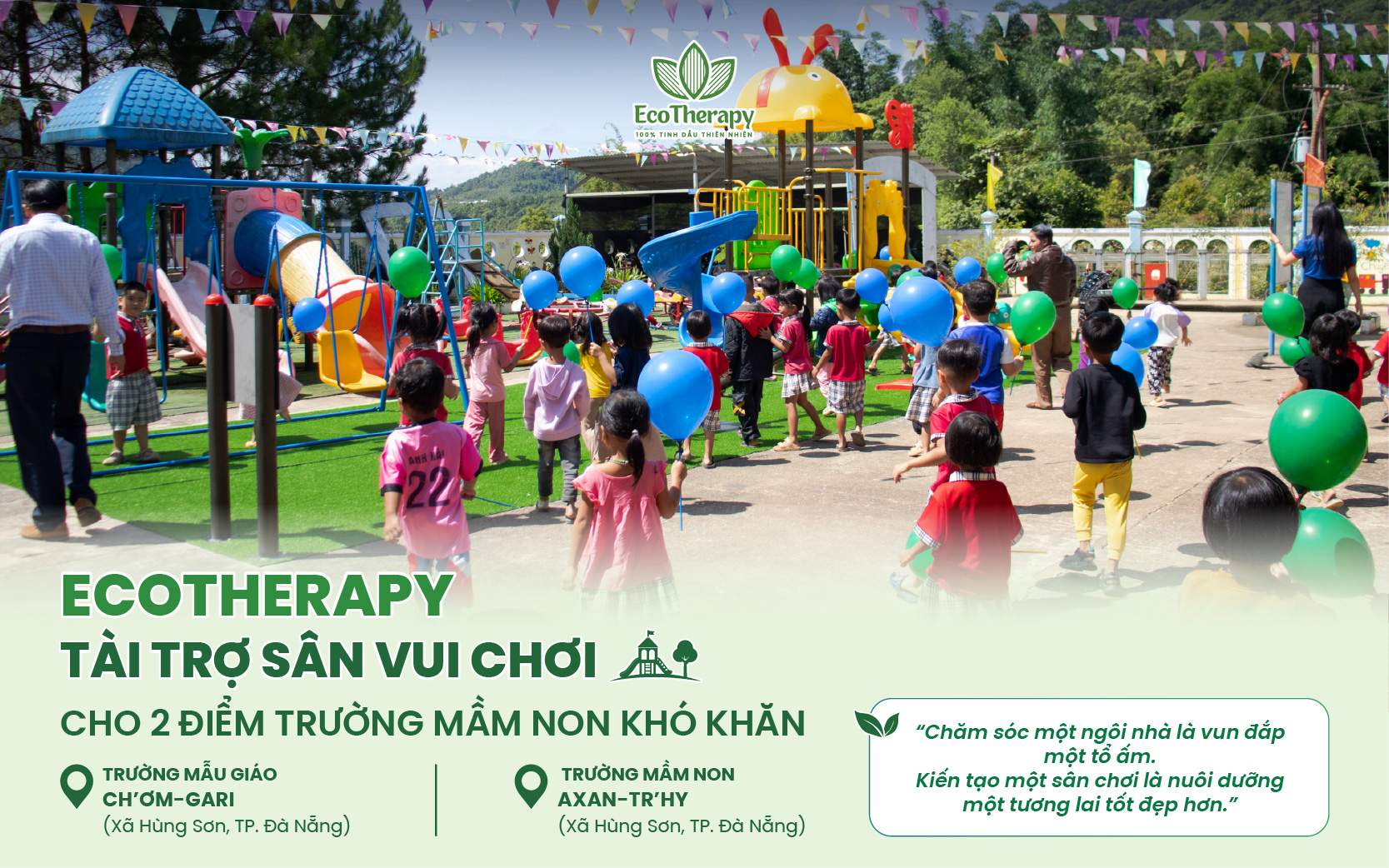 ECOTHERAPY ĐỒNG HÀNH KIẾN TẠO SÂN CHƠI CHO TRẺ EM VÙNG CAO