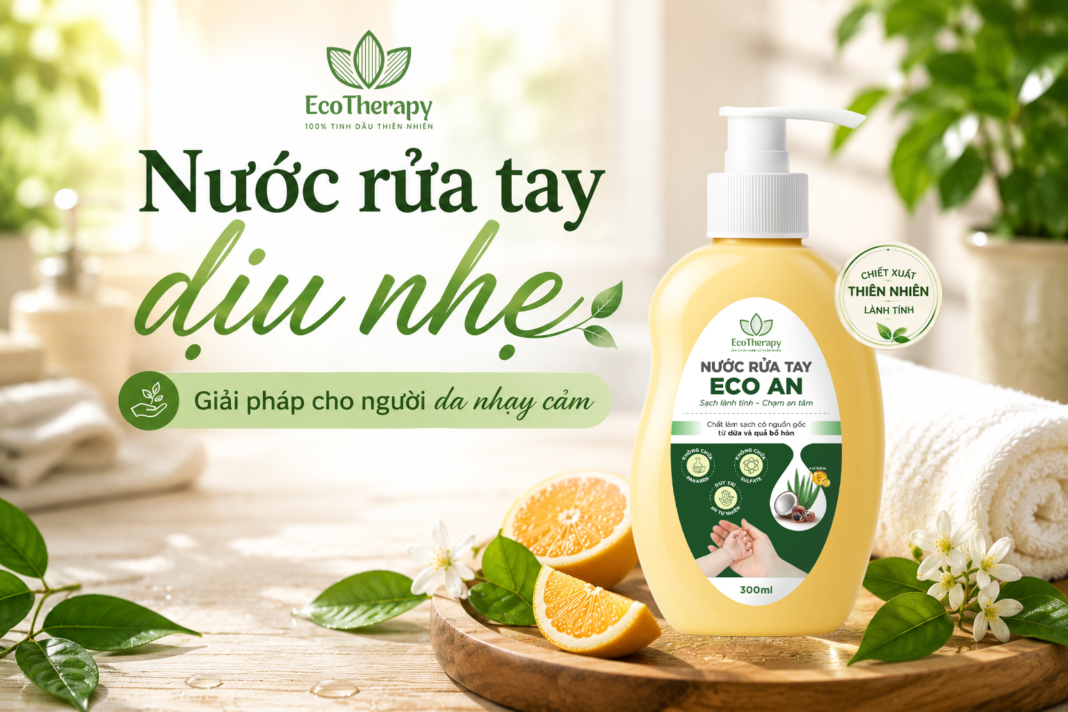 Nước rửa tay dịu nhẹ – Giải pháp cho người da nhạy cảm