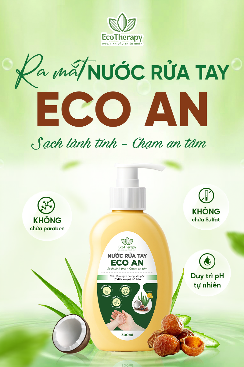 Ecotherapy ra mắt Nước rửa tay ECO AN – Sạch lành tính, Chạm an tâm