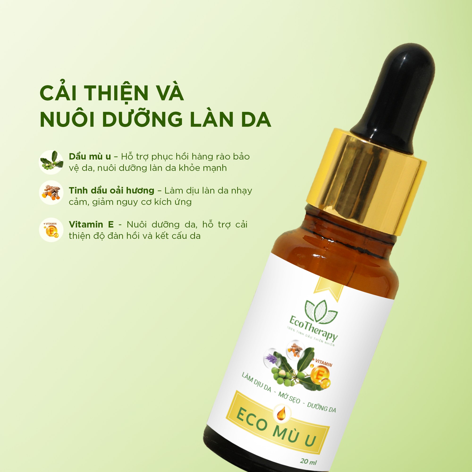 Tinh dầu ECO Mù U - làm dịu da - mờ sẹo - dưỡng da