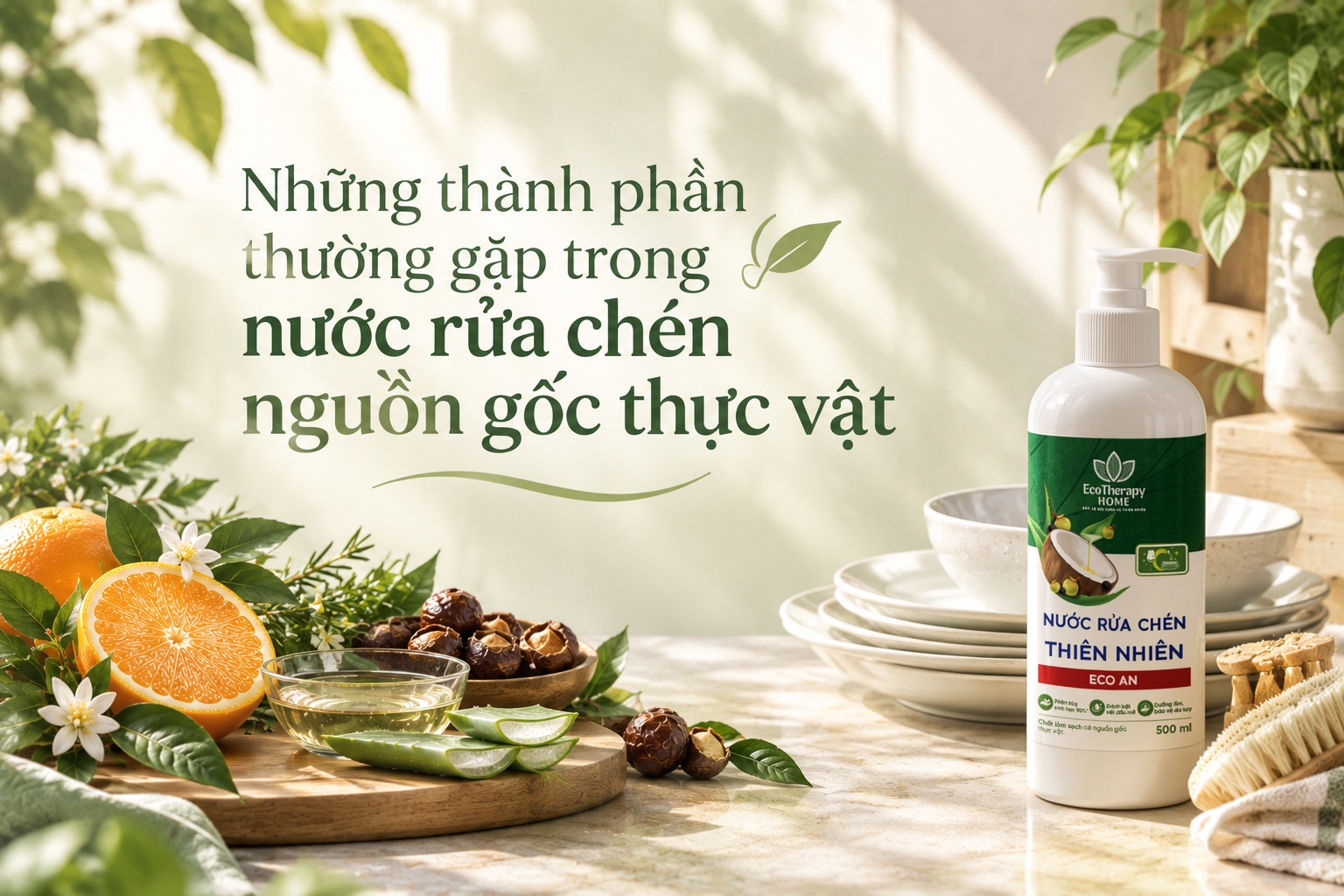 Những thành phần thường gặp trong nước rửa chén nguồn gốc thực vật