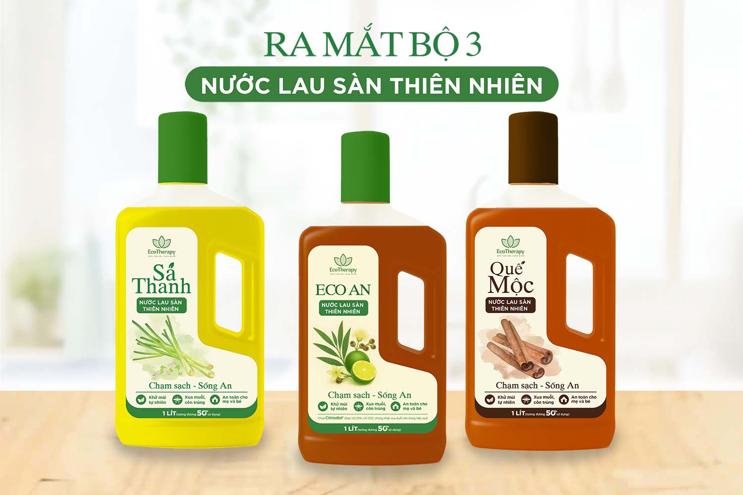 CHÍNH THỨC RA MẮT BỘ 3 NƯỚC LAU SÀN THIÊN NHIÊN ECOTHERAPY