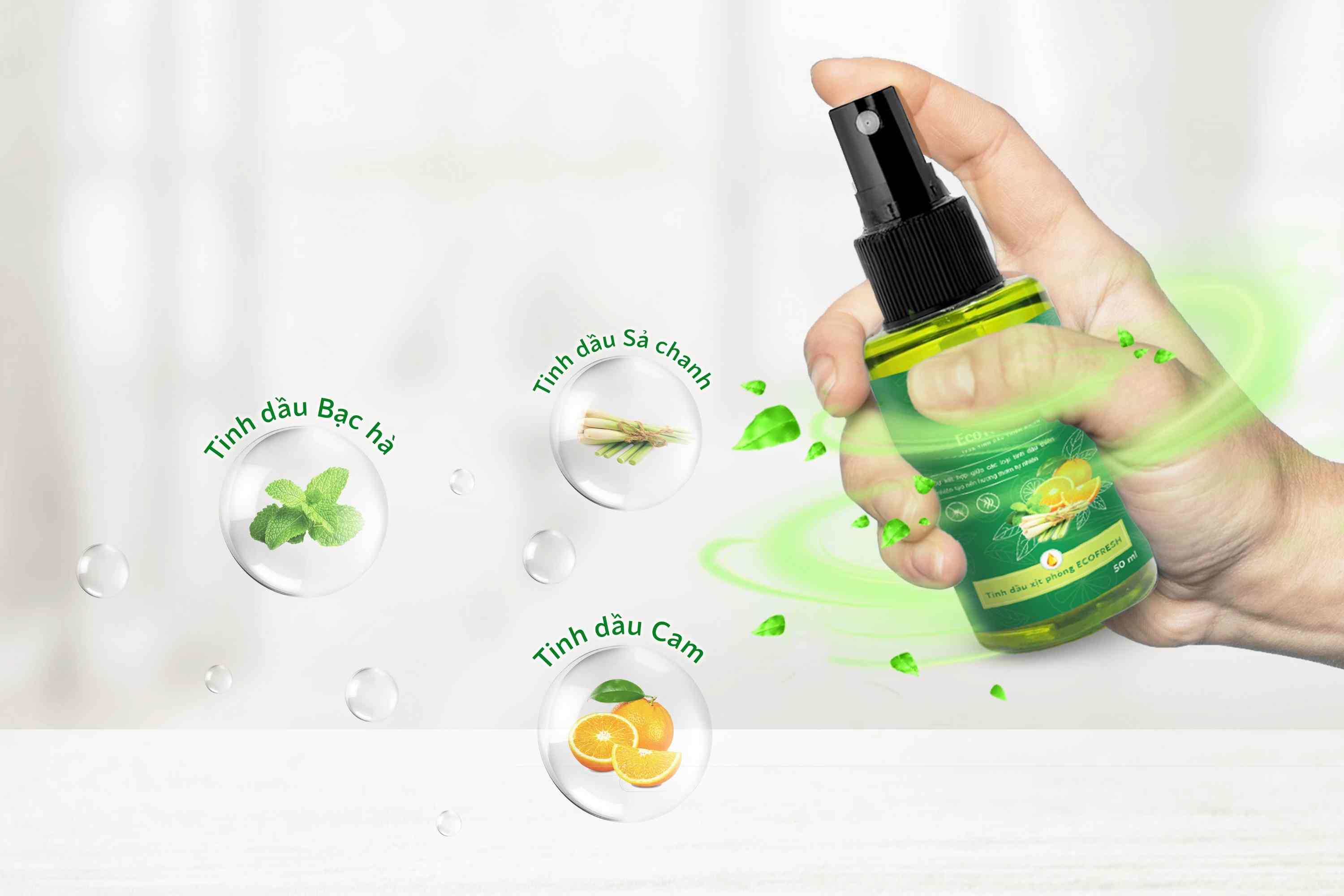 Xịt phòng EcoFresh – Bí quyết khử mùi bếp, mùi thuốc lá, mùi thú cưng an toàn