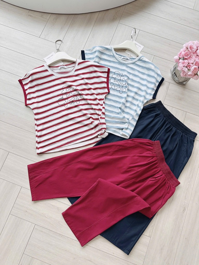SET BỘ ÁO LEN PHỐI VẠT CÁCH ĐIỆU MIX QUẦN NGỐ NỮ THU ĐÔNG