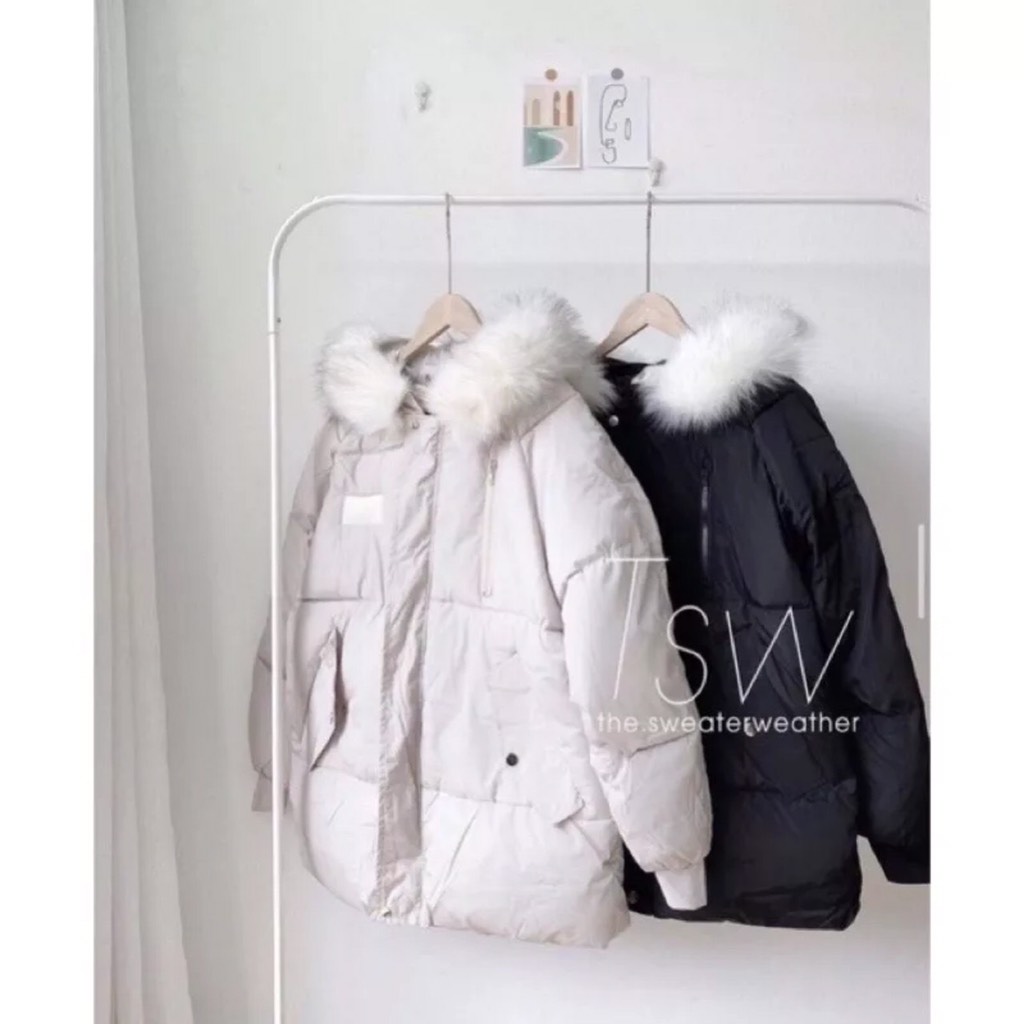 ÁO PHAO BÉO MŨ LÔNG 2 MÀU NỮ( XẢ 179k)