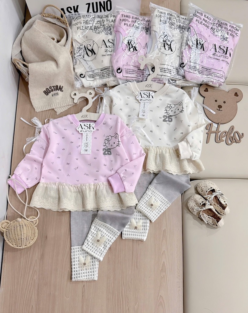 BỘ NỈ PHỐI REN BÉ GÁI