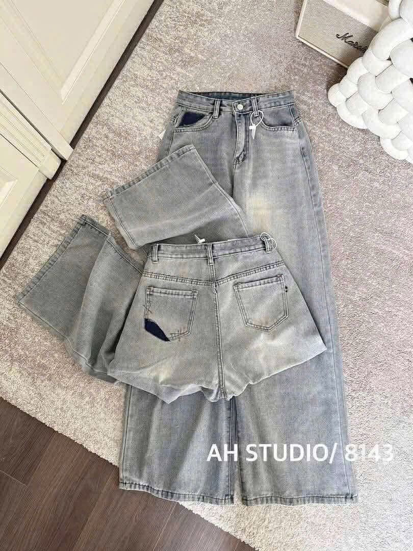 QUẦN JEAN NỮ SUÔNG CẮT TÚI SẴN