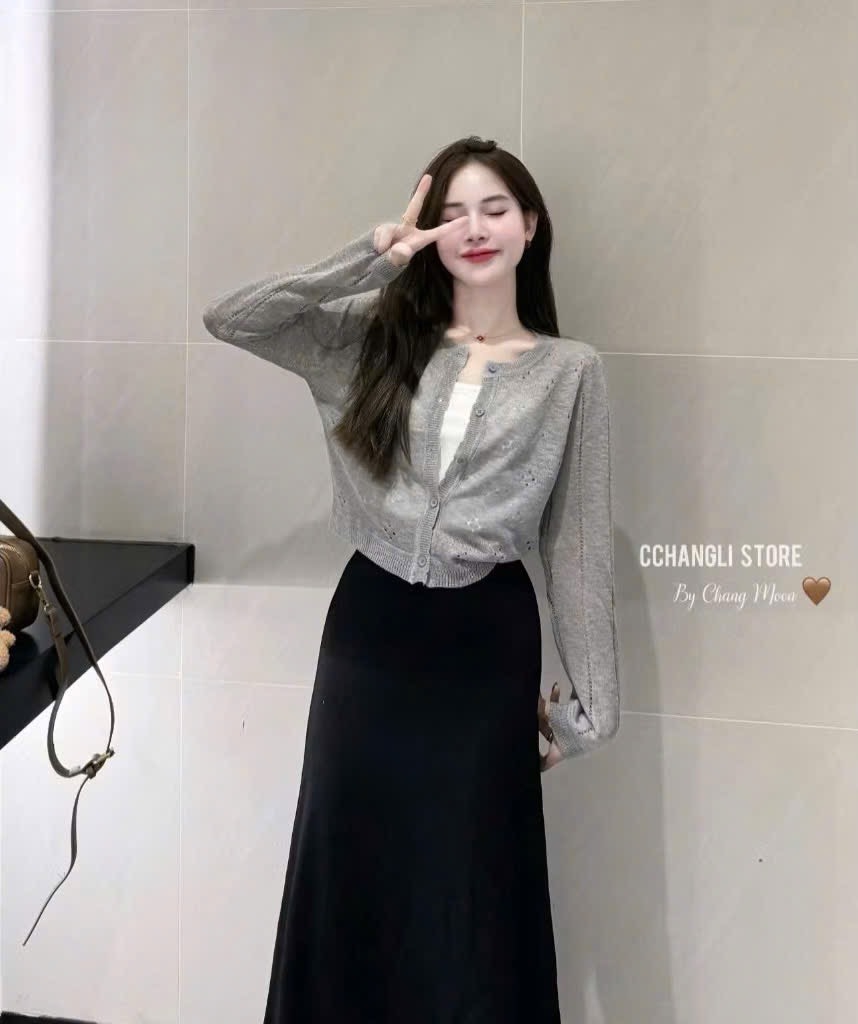 SET ÁO CARDIGAN HOA MIX CVAY NỮ THU ĐÔNG