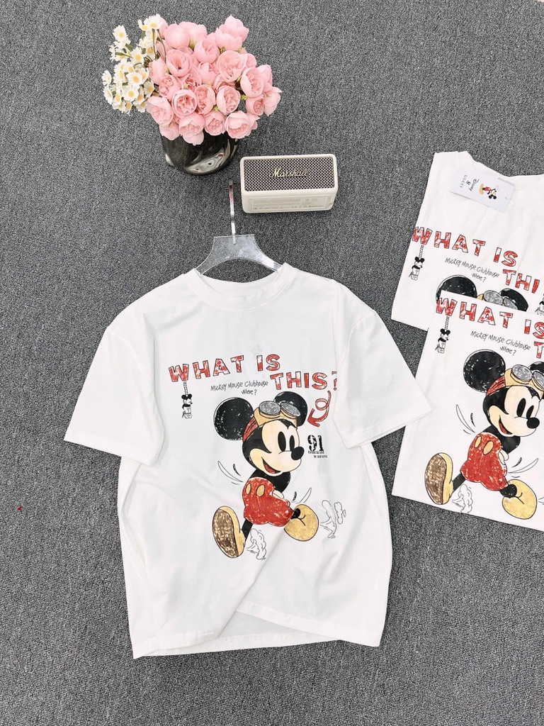 ÁO PHÔNG DISNEY TRẮNG CỘC TAY NỮ SẴN