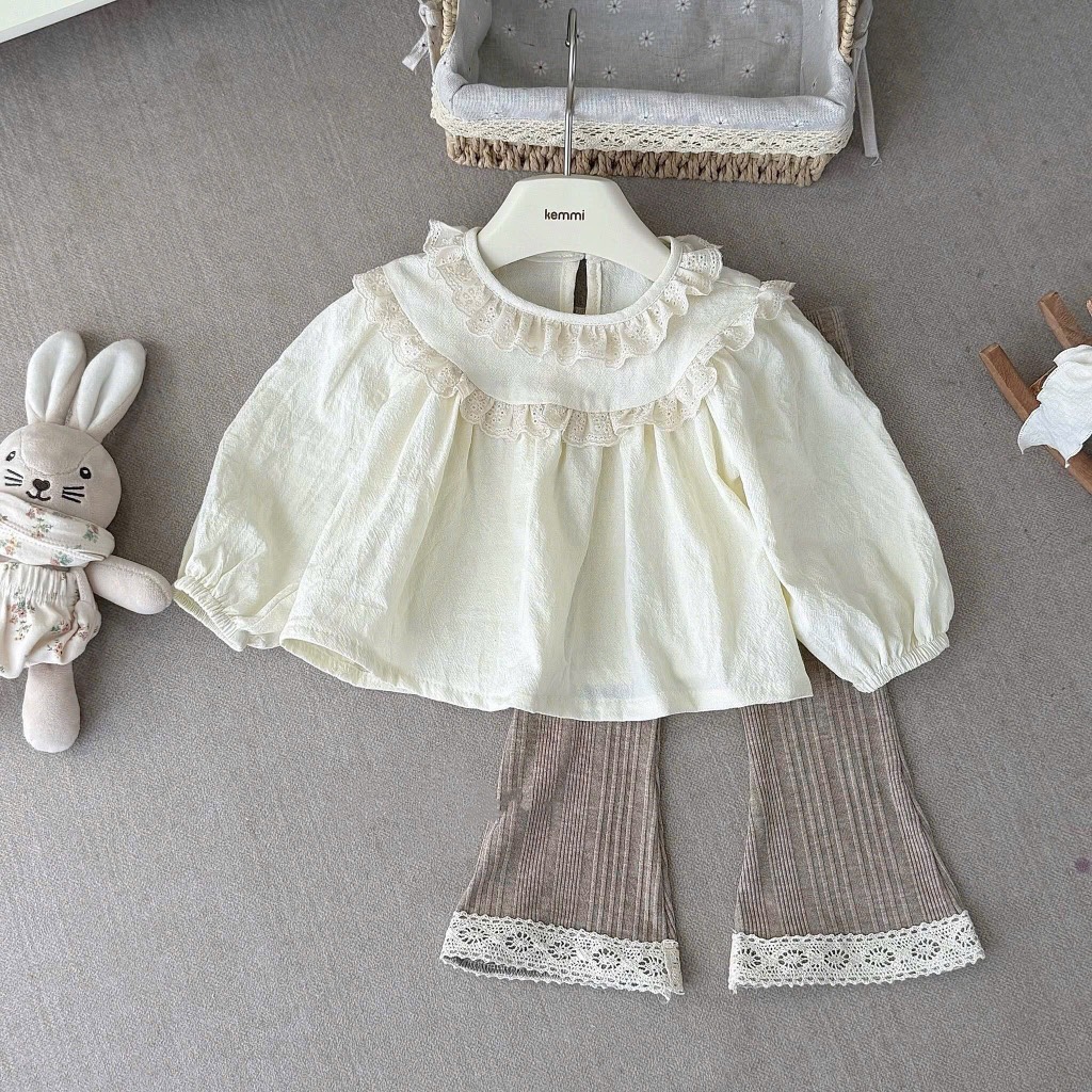 SÉT DÀI ÁO BABYDOLL QUẦN REN BÉ GÁI SẴN(SALE 95k)