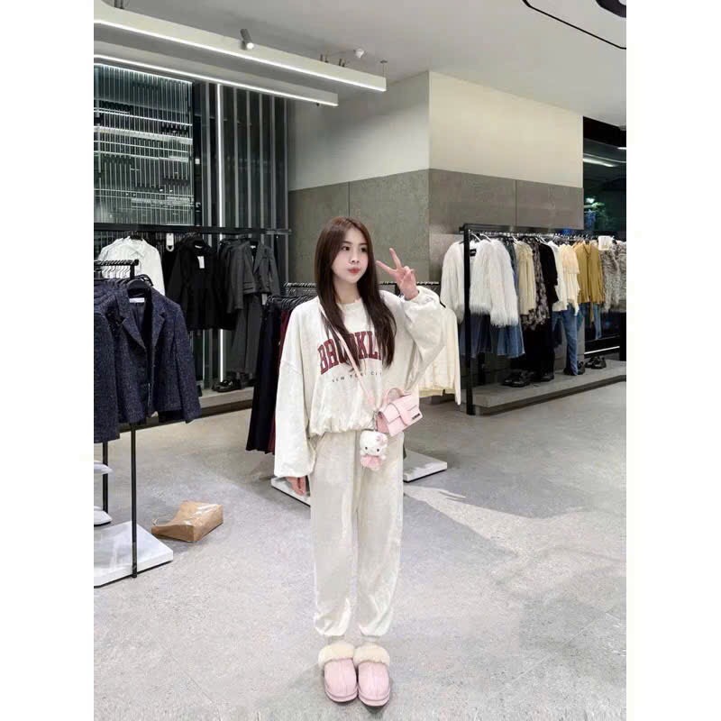 SET BỘ DÀI COTTON BROOKLYN QUẦN BO NỮ THU ĐÔNG