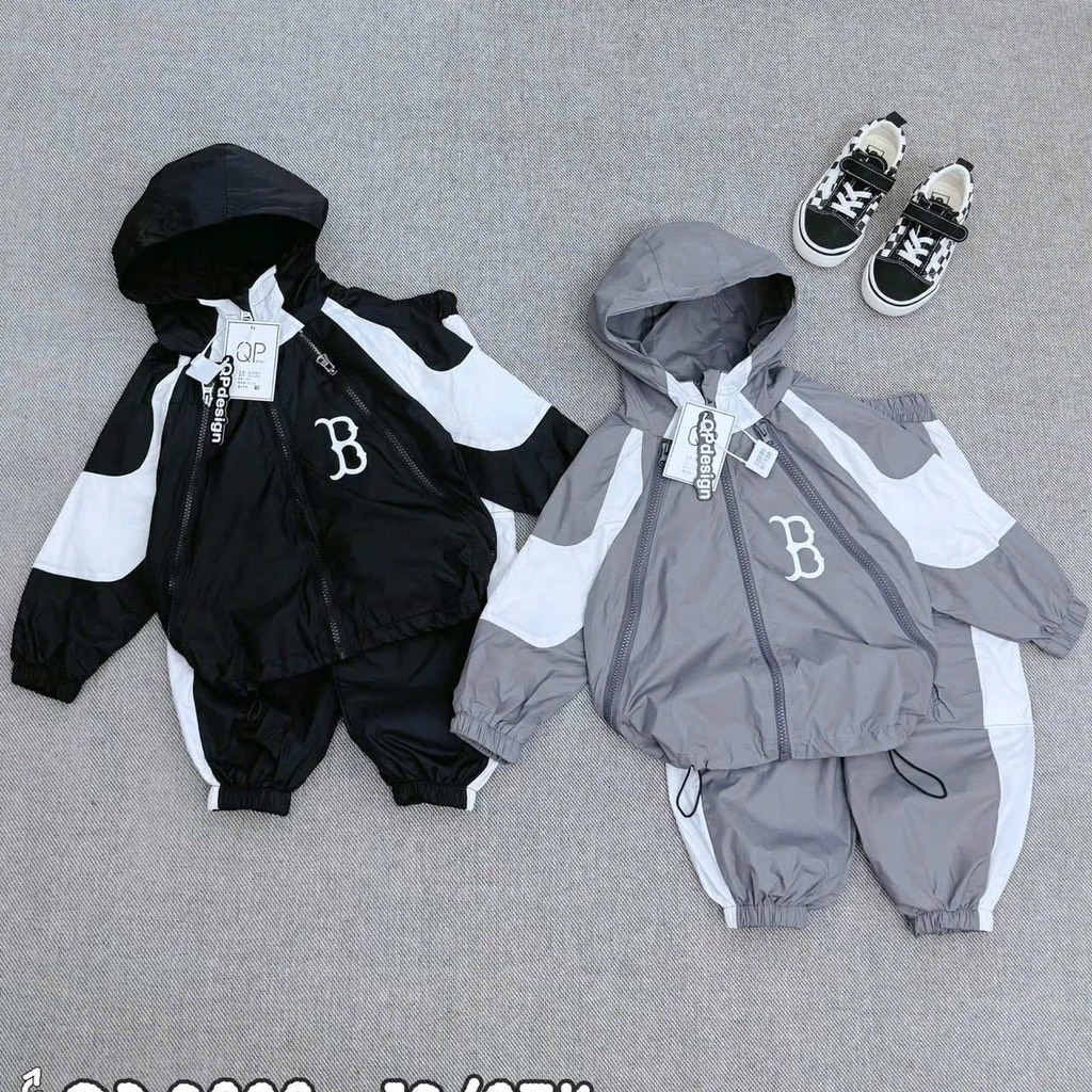 SET BỘ DÀI THỂ THAO B CÓ MŨ 2 MÀU BÉ TRAI (SALE 95k)