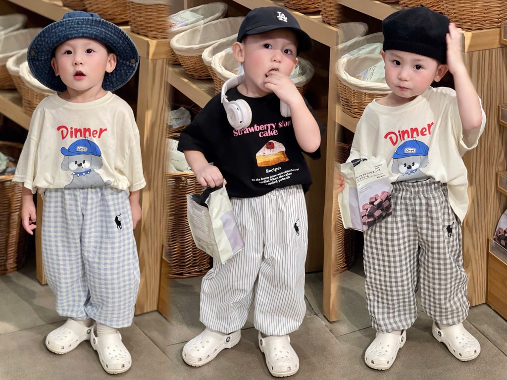 SET 3 QUẦN KẺ DÀI CHỐNG MUỖI BÉ TRAI