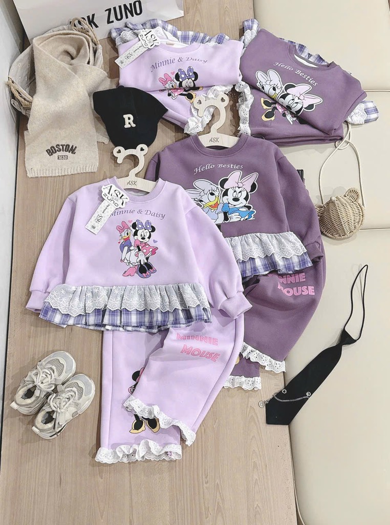 SET DÀI MICKY TÍM ĐẬM NHẠT BÉ GÁI