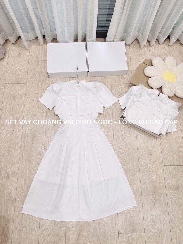 SET DẠ WEET KÈM CHOÀNG 2 LỚP VÁY XẾP LI DÁNG DÀI PHỐI NGỌC NỮ THU ĐÔNG SẴN(XẢ 149k)