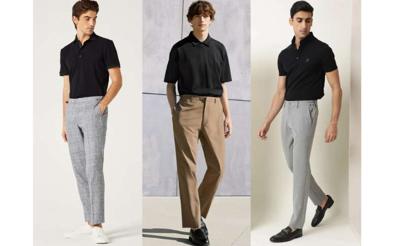 15 cách phối đồ với áo polo đen lịch lãm