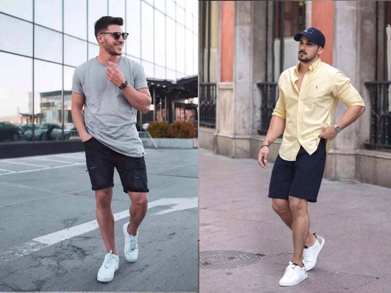quần short nam kết hợp giày gì