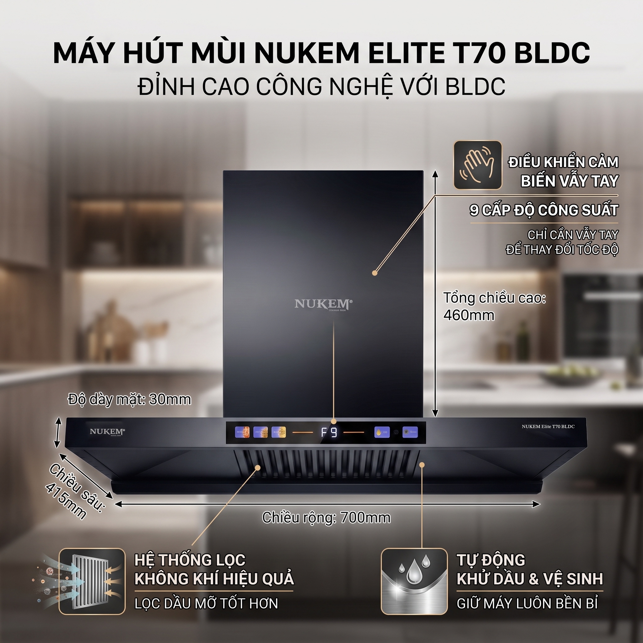 MÁY HÚT MÙI NUKEM ELITE T70 BLDC