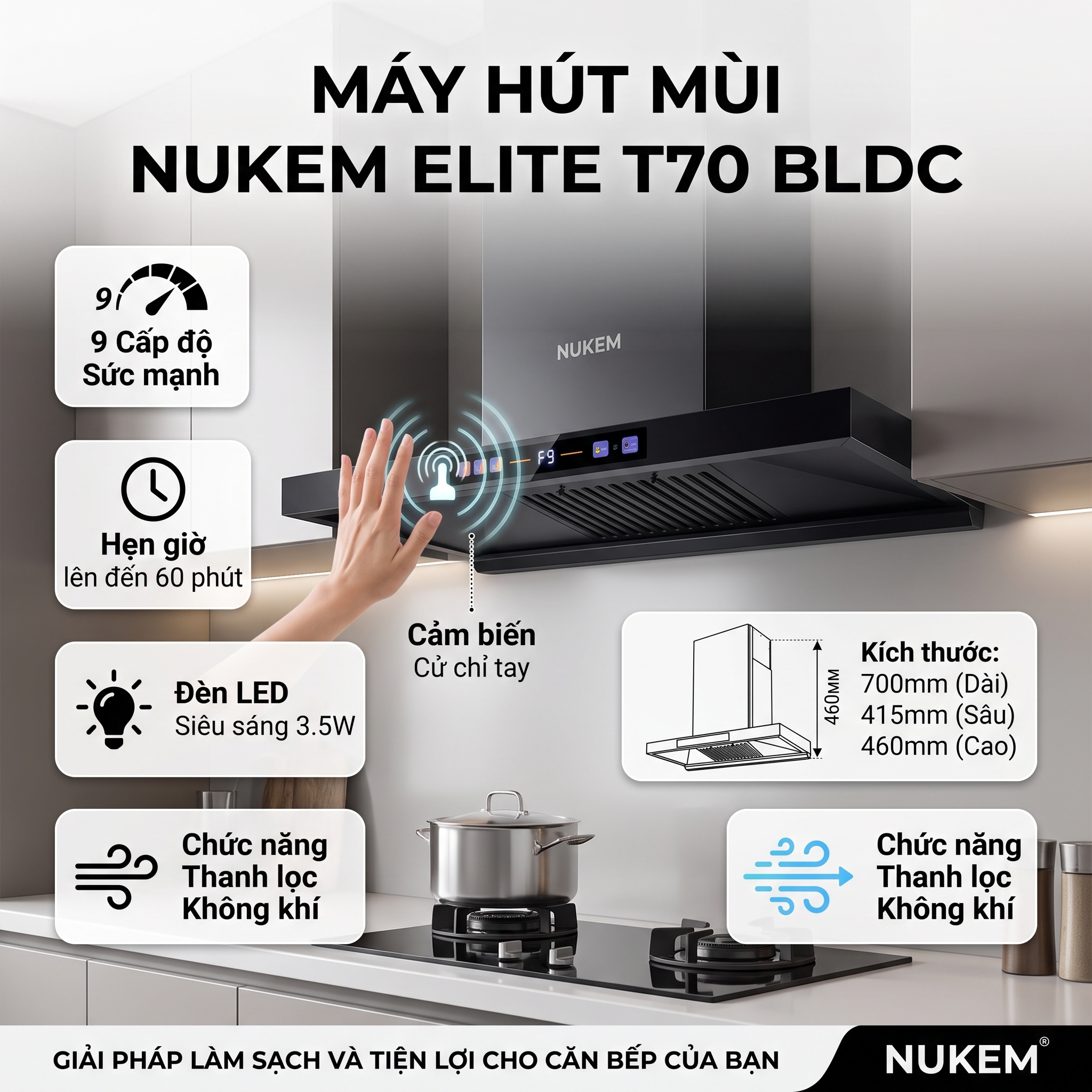 MÁY HÚT MÙI NUKEM ELITE T70 BLDC