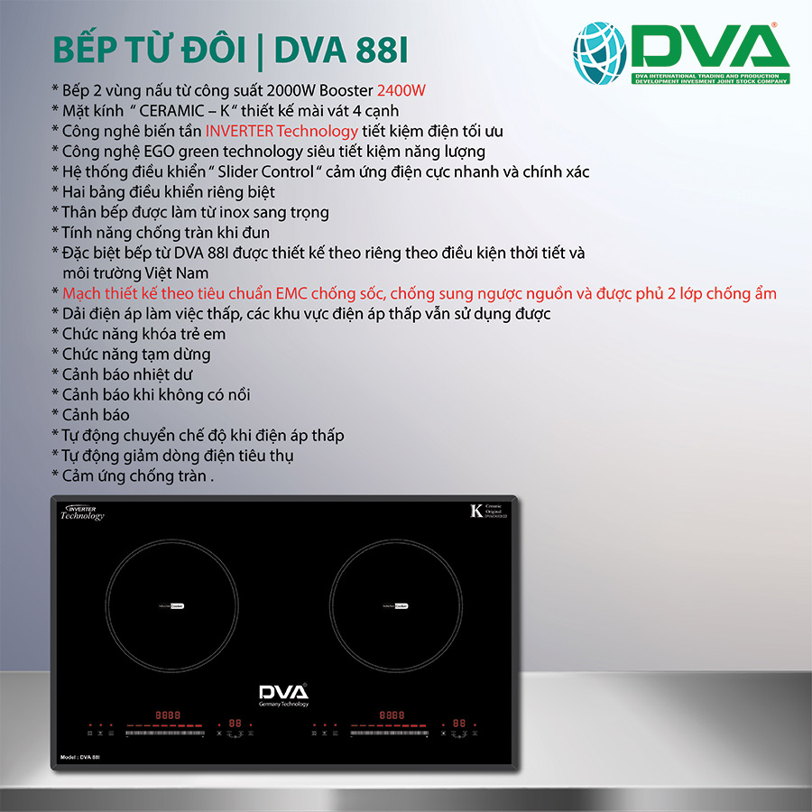 BẾP TỪ ĐÔI DVA 88I