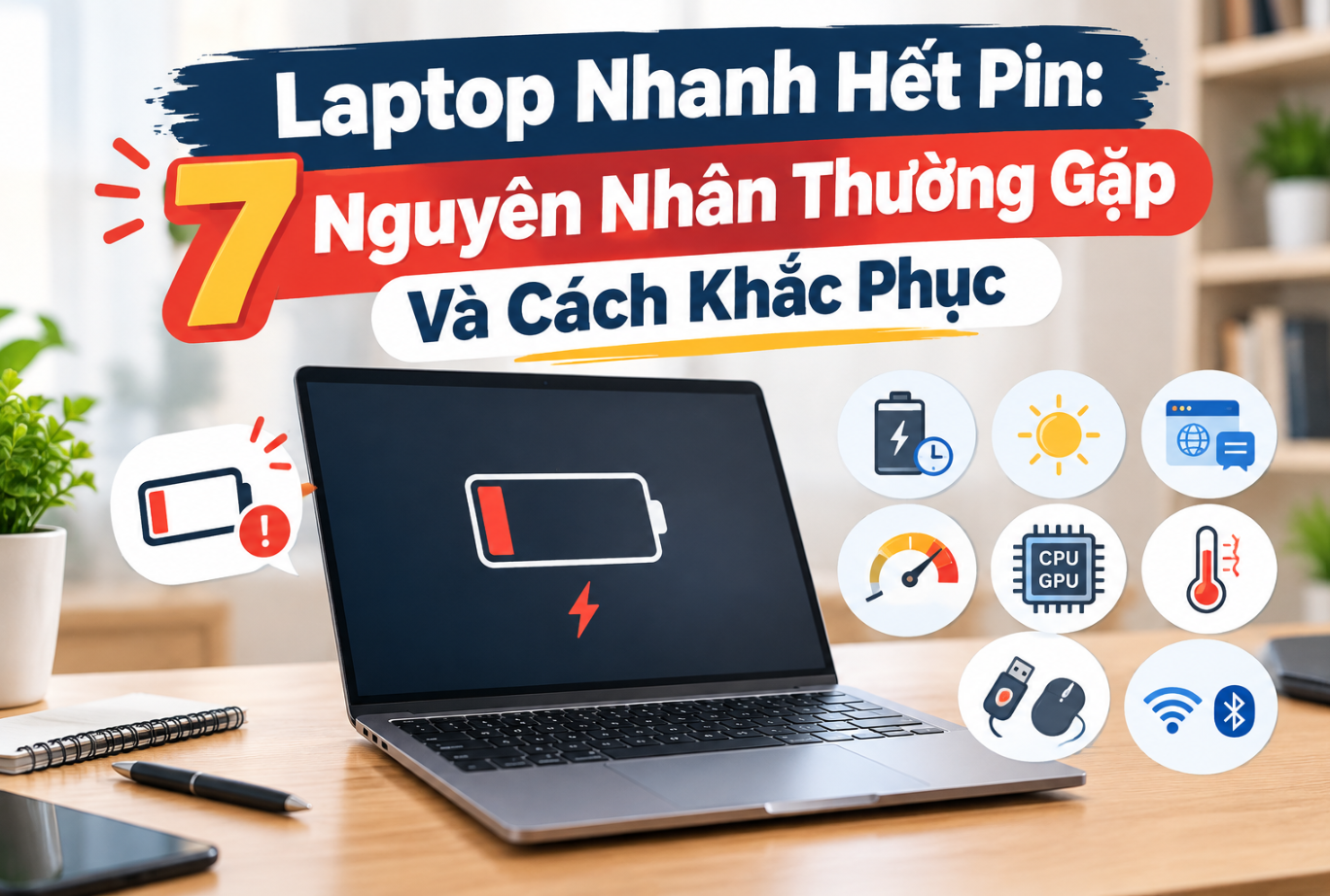 Laptop Nhanh Hết Pin: 7 Nguyên Nhân Thường Gặp Và Cách Khắc Phục