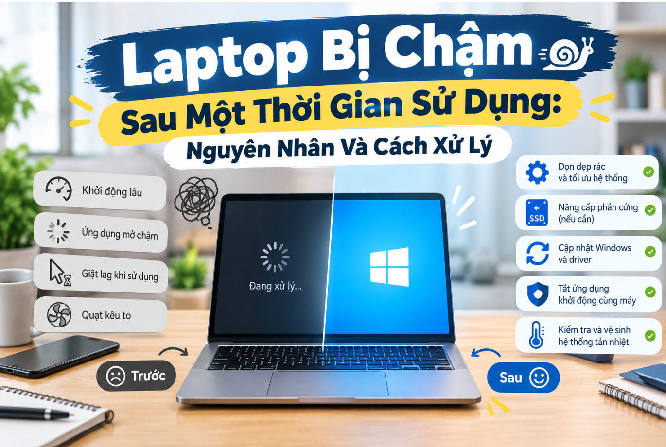 Laptop Bị Chậm Sau Một Thời Gian Sử Dụng: Nguyên Nhân Và Cách Xử Lý