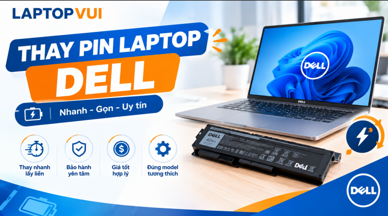 Thay Pin Laptop Dell Tại Đà Nẵng Thay Nhanh Lấy Liền Giá Rẻ Có Bảo Hành