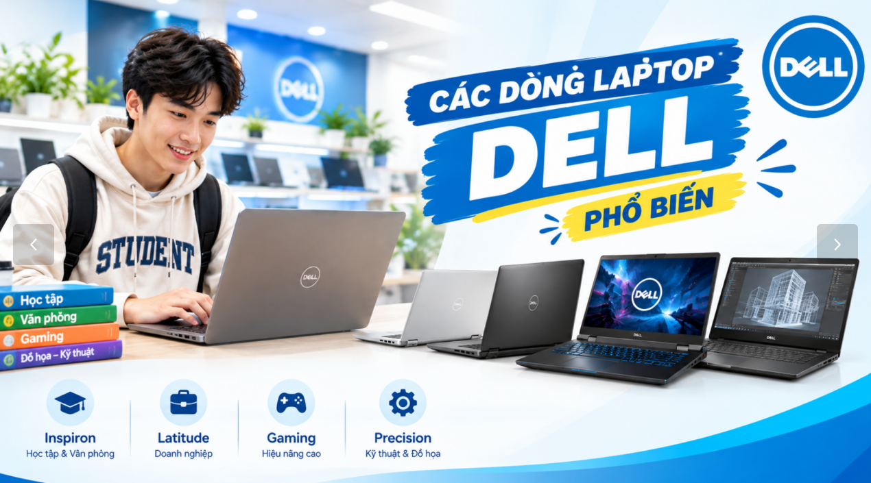 Các Dòng Laptop Dell Phổ Biến Tại LaptopVUI