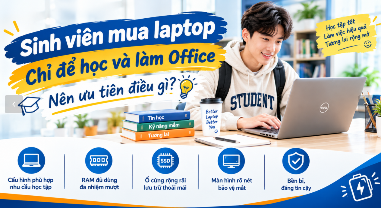 Sinh Viên Mua Laptop Chỉ Để Học Và Làm Office - Nên Ưu Tiên Điều Gì?
