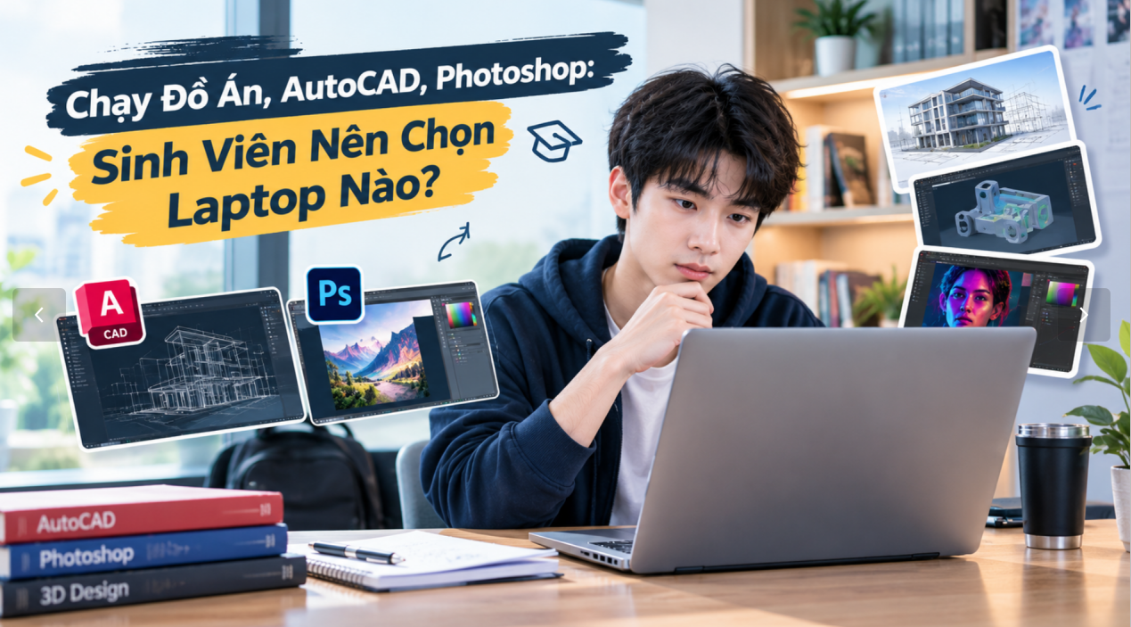 Chạy Đồ Án, AutoCAD, Photoshop: Sinh Viên Nên Chọn Laptop Nào?