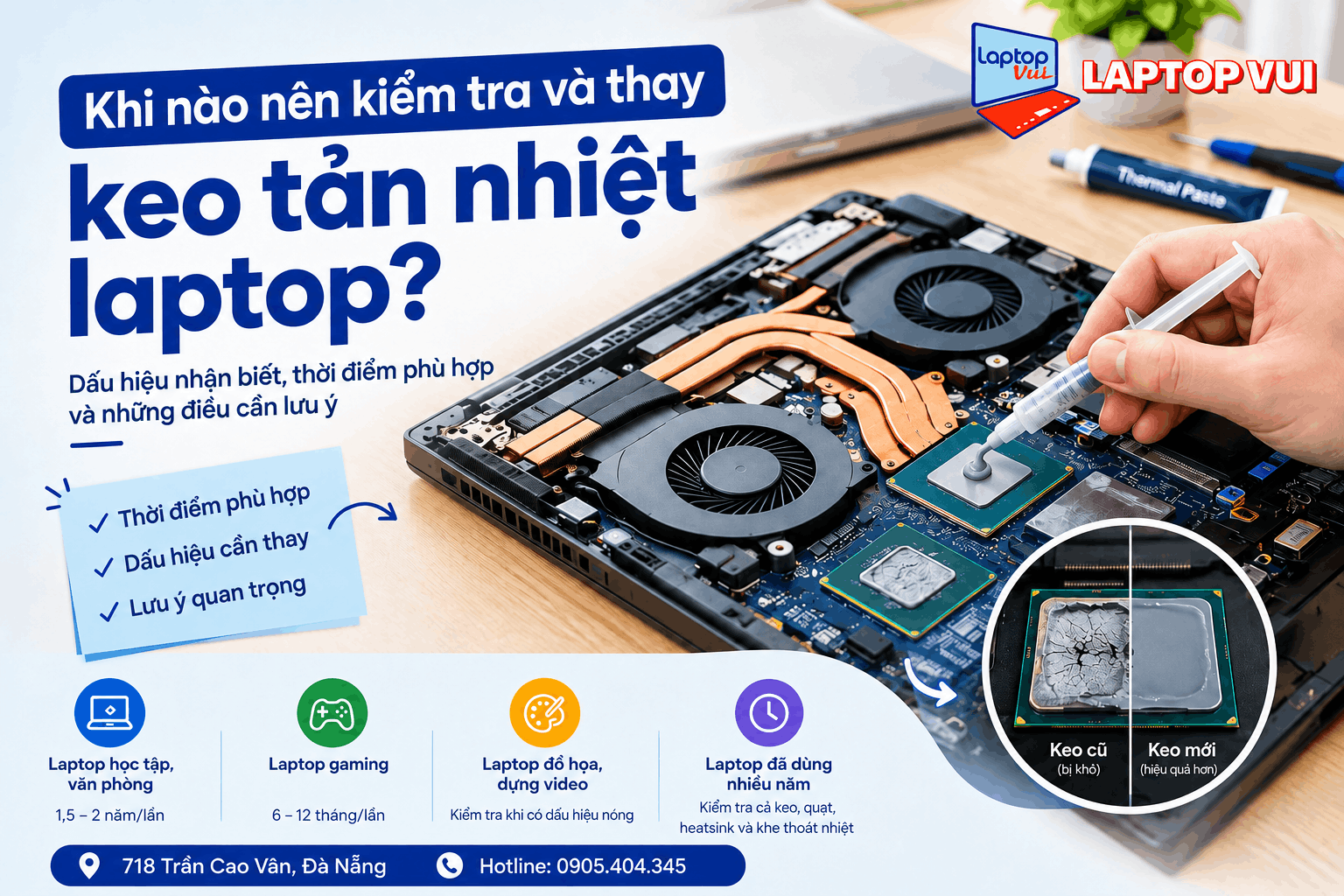 Khi Nào Nên Thay Keo Tản Nhiệt Laptop? Những Điều Người Dùng Đà Nẵng Nên Biết