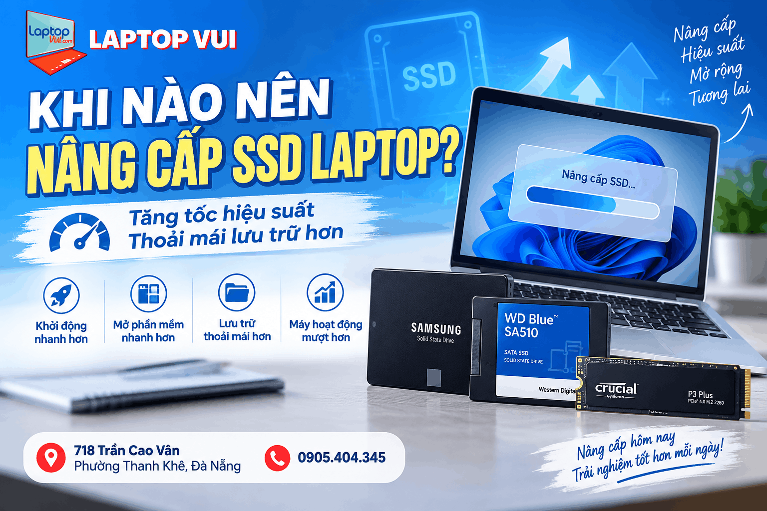 Khi Nào Nên Nâng Cấp SSD Laptop? SSD Bao Nhiêu GB Là Đủ?