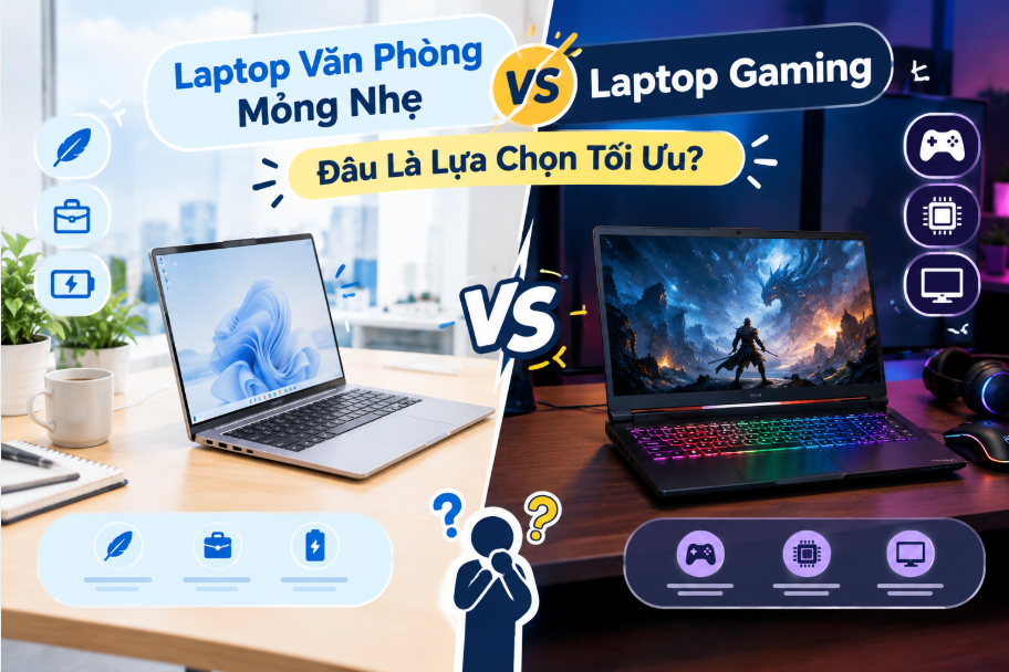 Laptop Văn Phòng Mỏng Nhẹ Hay Laptop Gaming: Đâu Là Lựa Chọn Tối Ưu?