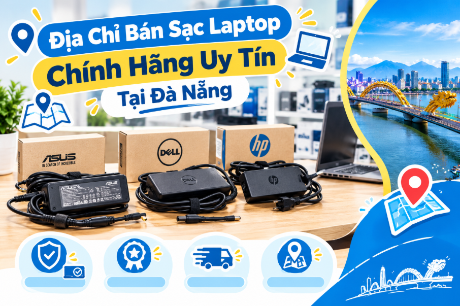 Địa Chỉ Bán Sạc Laptop Chính Hãng Uy Tín Tại Đà Nẵng – Đủ Các Dòng Dell, ASUS, HP, Lenovo, Acer